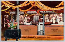Cohasset MA~Inside Hugo's-Kimball's Lobster Shop~Choose Your Own~1940s Linen PC picture