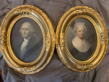 Special Antique Engraving George And Martha Washington Portraits Framed picture