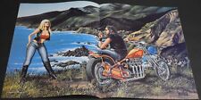 1978 Print Ad David Mann Motorcycle Magazine Centerfold Coast Route Blonde Art picture