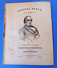 Original RARE 1850s Funeral March Memory Daniel Webster Sheet Music by Beethoven picture