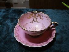 Vintage Thames Hand Painted #ed Pink w/Gold Trim Teacup and Saucer Made in Japan picture