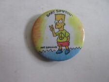 1989 Bart Simpson the Simpsons peace pinback pin button 1.5