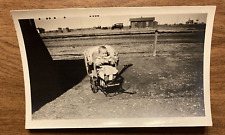 Vintage 1920s Baby Toddler Infant Child in Stroller Carriage Real Photo P10b8 picture