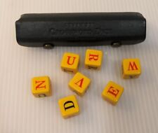 Vintage Levenger Crossword Bakelite Dice Set Word Game w/ Leather Case picture