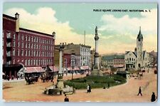 Watertown New York NY Postcard Public Square Looking East Aerial View Park 1910 picture