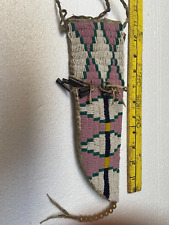 Authentic Beaded Great Plains Knife Sheath with Knife picture