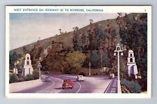 Riverside CA-California, West Entrance On Highway, Antique, Vintage Postcard picture