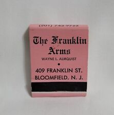 Vintage The Franklin Arms Restaurant Matchbook Bloomfield NJ Advertising Full picture