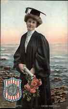 Tuck State Belles Beautiful Woman Graduate Cap and Gown Massachusetts c1910 PC picture