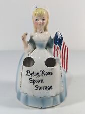 Vintage Enesco Japan Betsy Ross Spoon Storage Patriotic Flag Figurine picture