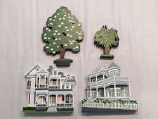 Vintage Shelia's Collectible Houses, Lot of 2 (Fla. & Tx.) & 2 Trees, Good Cond. picture