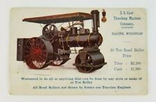 Postcard Threshing Machine Ten Ton Roller Racine Wisconsin 1909 picture