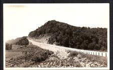 Guttenberg Iowa Postcard RPPC Railroad Tracks And U.S. 55 Road c1927-1940 AZO picture