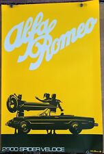 Vintage NOS ALFA ROMEO Spider Showroom Poster Yellow 24