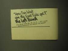 1958 Dick Kollmar's Left Bank Ad - How far west can the east side get? picture