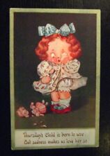 Vintage Postcard, Thursday's Child, 