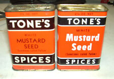 2 Different Generations of Tone's White Mustard Seed Spice Tins picture