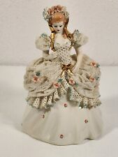 Dresden Porcelain Lace Dress Cinderella Ball Figure w/ Defect Fast Shipping picture