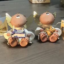 Two 2001 Russ Angel Cheeks Kirk's Kritters Guardian Angel Figurines New picture