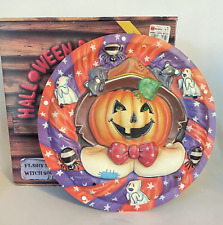 Vtg Charisma Halloween Door Plaques Scarecrow Jack O'Lantern Lights & Sounds picture