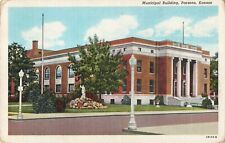 Parsons KS Kansas, Municipal Building, Vintage Postcard picture