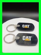 2x Caterpillar CAT Equipment Black Soft Vinyl Keychain Key Ring Fob picture