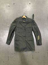 US Army Vintage Class A Dress Uniform Jacket Mens Size 38 R Green Gold Buttons picture