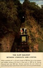 Devon England United Kingdom Funicular Railroad uphill vintage unused postcard picture