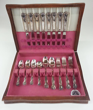 Vintage 33 Piece Roger Brothers Reinforced Plate Flatware Set With Box picture
