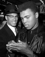 1965 MUHAMMAD ALI and MALCOLM X Glossy 5x7 Photo Civil Rights Print Poster picture