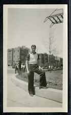 Vintage Photo HANDSOME GUY ON CAMPUS COLLEGE GUY Gay Interest picture
