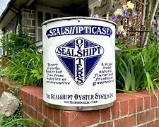 Sealshipt Oysters Container Can Large Porcelain Antique Sign CT Nautical Sign picture