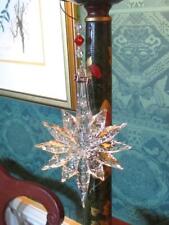 2013 WATERFORD Signed SnowStar Cut Crystal Ornament with Ruby Enhancer picture