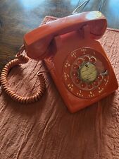 Rare Vintage ITT Co. USA 1970's Orange MCM Mid Century Rotary Dial Desk Phone picture
