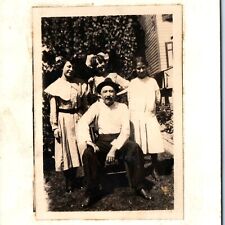 c1910s Lovely Happy Family RPPC Cute Laugh Little Girl Real Photo Smile Man A159 picture