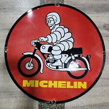 MICHELIN PORCELAIN ENAMEL SIGN 30 INCHES ROUND picture