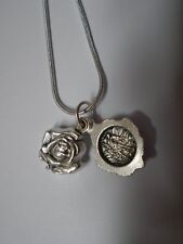 Silver St Michael Rose Locket Medal Pendant 925 Sterling Chain Necklace +card picture