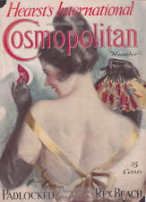 COSMOPOLITAN COVER 11 1925  Woman mask fan long gloves by Harrison Fisher picture