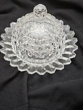 ANTQ. Crystal EAPGMcKee Masoninic 1894 Inverted Prism Blockband Cheese Dish Dome picture