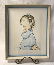 Vintage 1960’s “A Child’s Prayer“ Framed Art With A Personal Dedication 9x11” picture