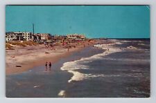Virginia Beach VA-Virginia, People at the Beach, Vintage Postcard picture
