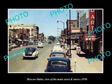 OLD 8x6 HISTORIC PHOTO MOSCOW IDAHO THE MAIN STREET & STORES c1950 picture
