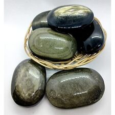 Gold sheen obsidian crystal palmstone high quality obsidian Palm Stone Polished  picture