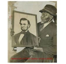 Black Civil War Soldier PHOTO Union Veteran Holds Abraham Lincoln Portrait Photo picture