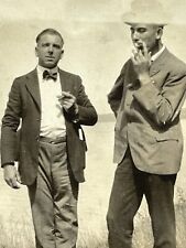 AYi Photograph 1918 Handsome Men Smoking Cigars Names On Back Bow Tie picture