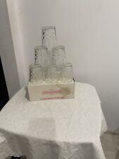Set of 6 Drambuie Whiskey Glass Embossed Paneled Diamond Pattern Clear New w Box picture