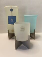 MICHAEL GRAVES Designs Frosted Hurricane Taper Candle Holders-Lot of 3-AS IS picture