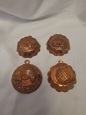 Antique German, mini copper molds Set Of 4 Hanging Gottschalk Tin Lined picture