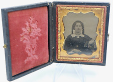 Antique Sealed Ambrotype Photo of Beautiful Young Woman Curls Full Case picture