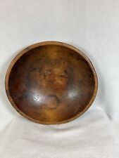 Wooden Dough Bowl Unbranded 10.75” Diameter Vintage picture
